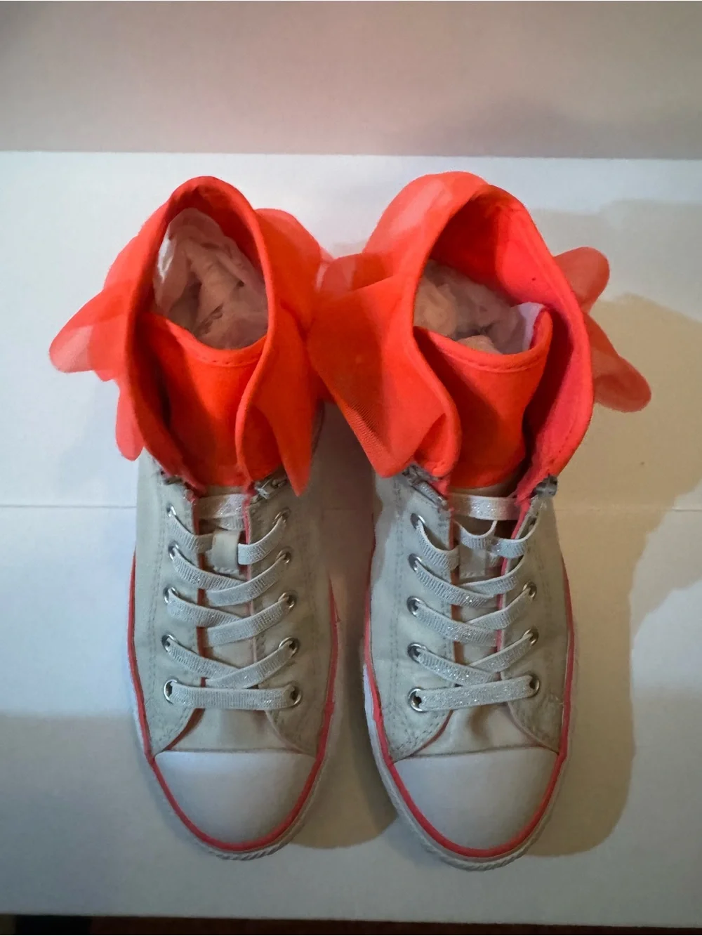 Converse CTAS Block Party High Top Ruffle Pink and White